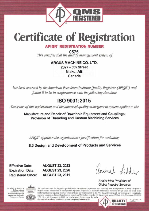 ISO 9001:2015 Certification for Nisku